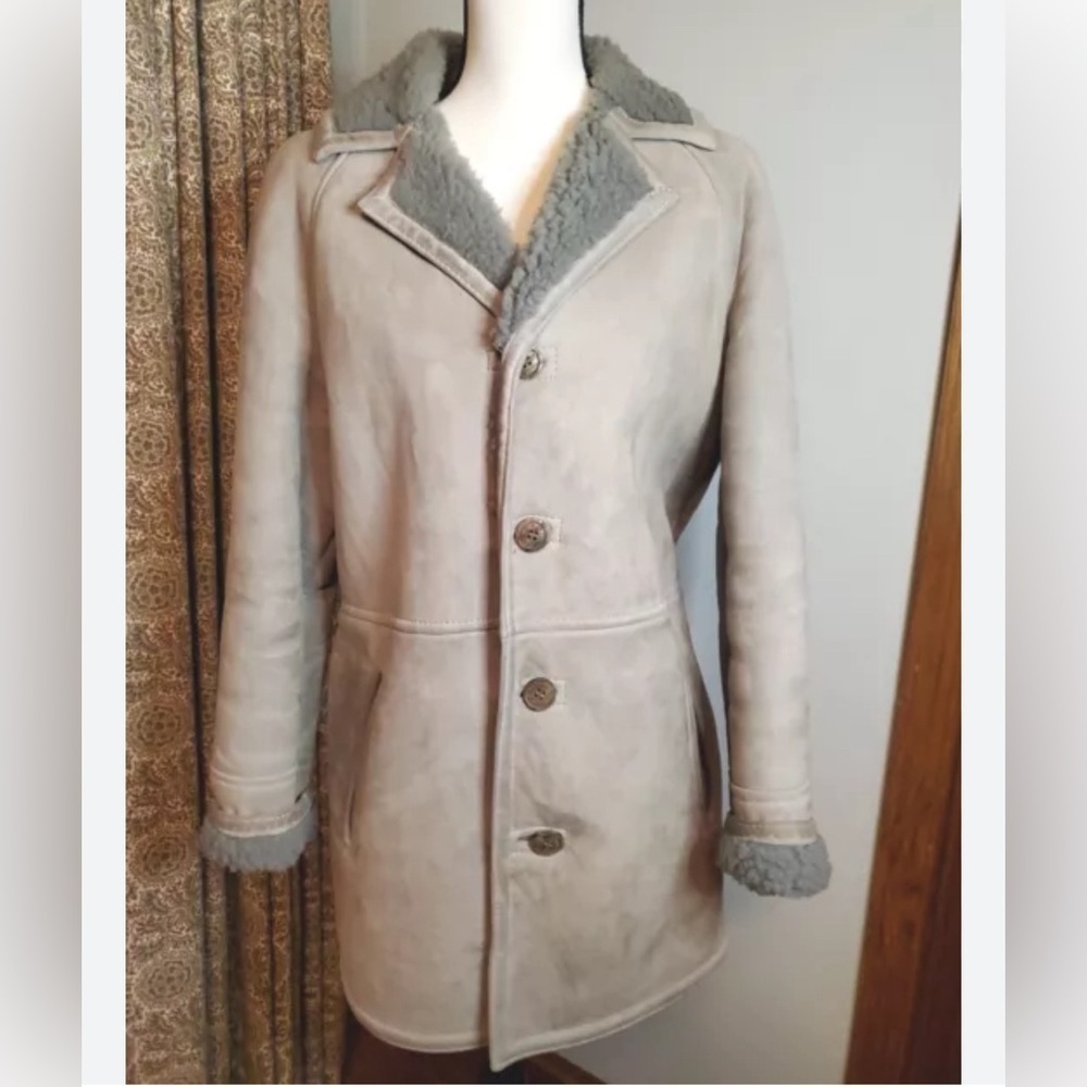 ANTARTEX SHEEPSKINS Sz XL (estimated) 44”Suede Shearling Lined Peak Collar